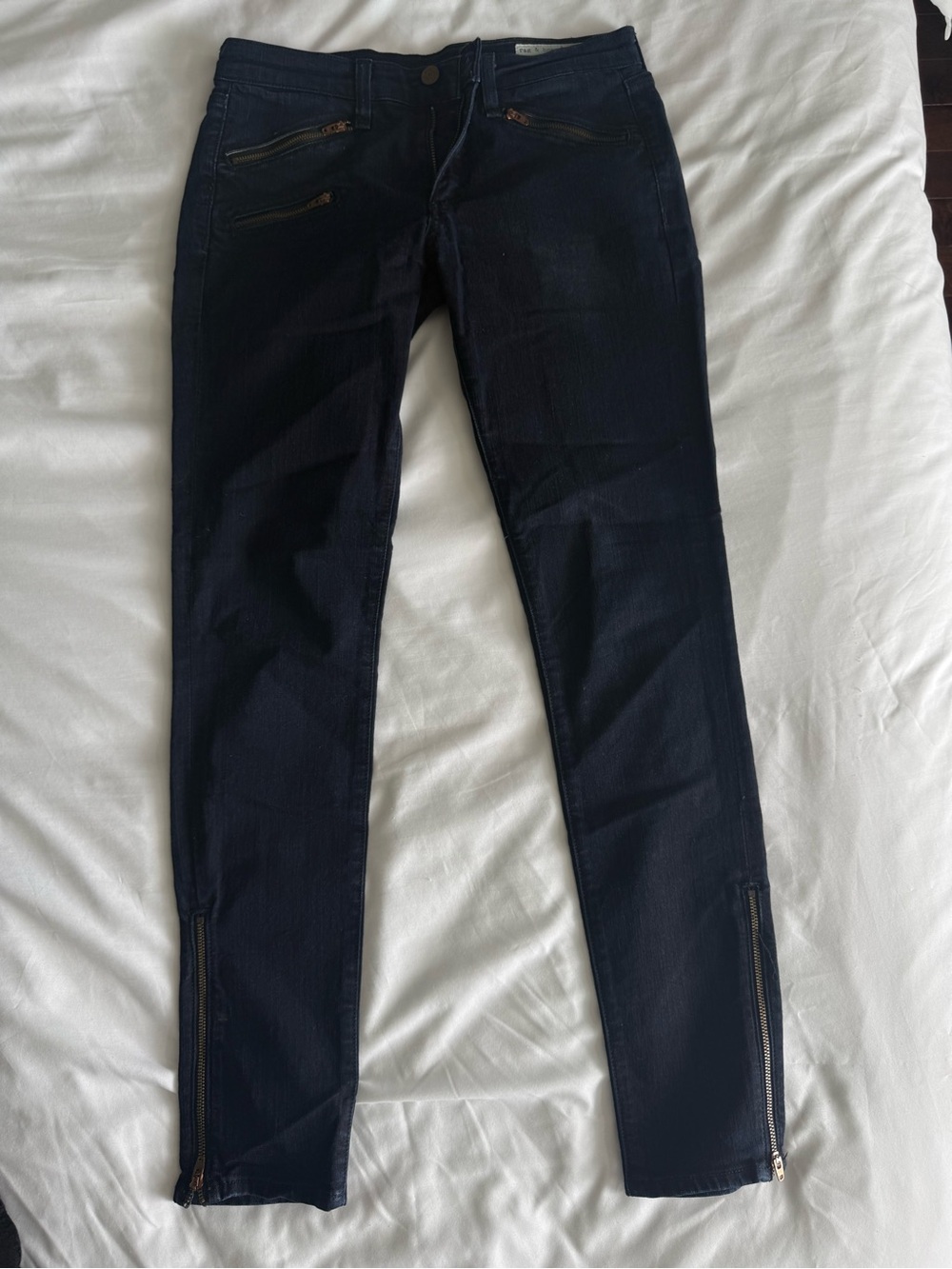 Women’s rag&bone Dark Navy Zip-Accent Skinny Jeans